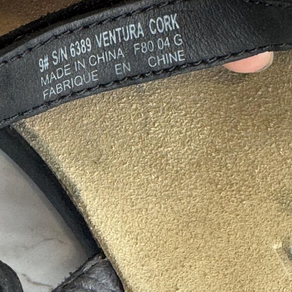 Teva Sandals Womens Size 9 Black Ventura Cork Waterproof Leather Strappy 6389 - Picture 11 of 11